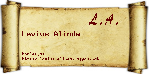 Levius Alinda névjegykártya